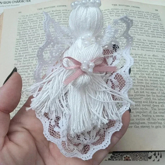 Handmade Lace Angel Ornament - Picture 6 of 7
